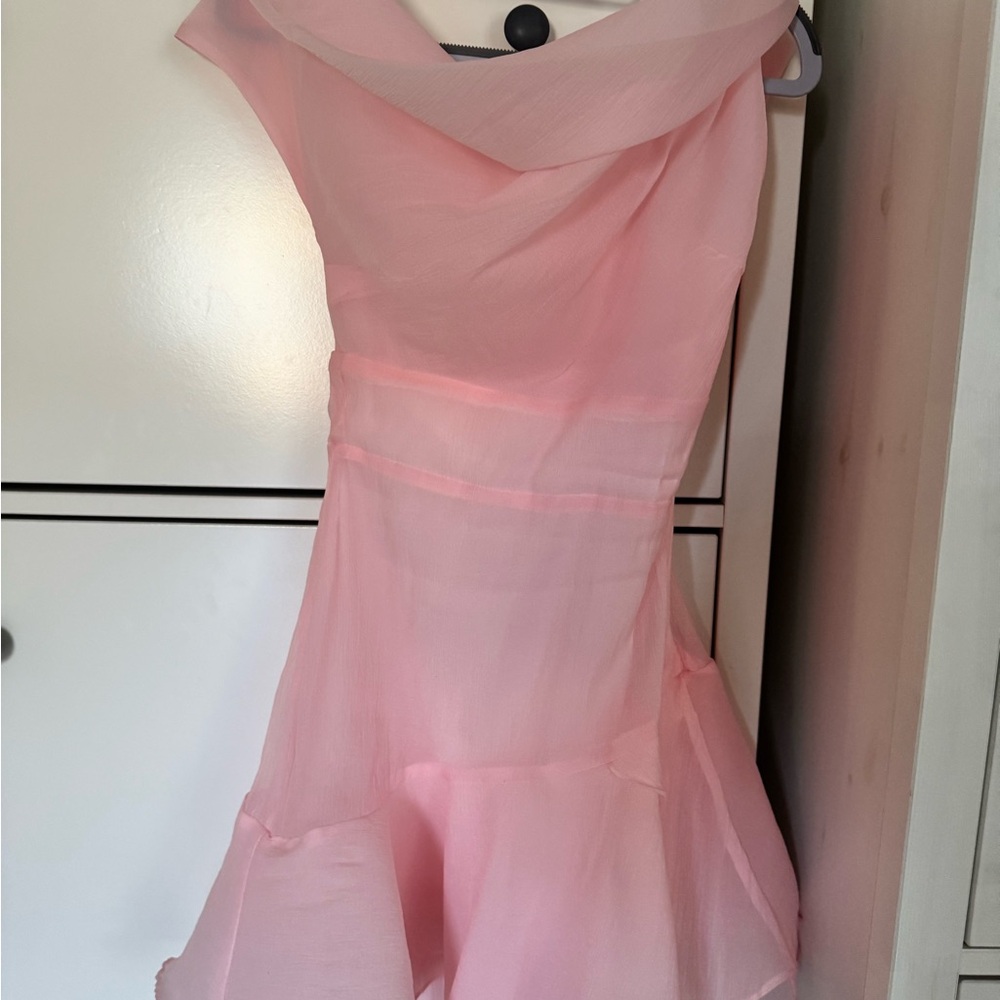 Hello Molly Pink Fit and Flare Mini Dress